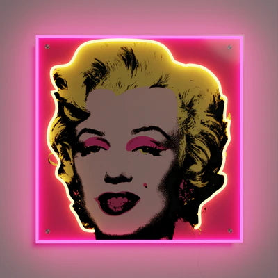 Marilyn Monroe LED Neon Wall Art – 60x55cm Pop-Art-Inspired Light Sign with Acrylic Backplate – Luminous Tribute to Andy Warhol’s Iconic Portrait – Custom Colors – Unique Gift for Art & Film Lovers
